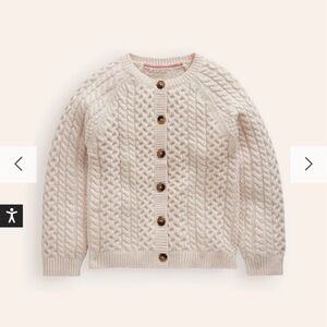 Mini Boden Ecru Heritage Cable-Knit Cardigan🐰